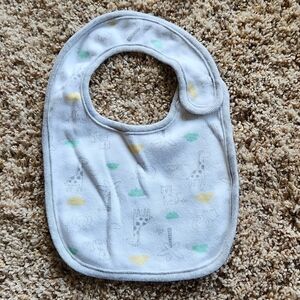 George Baby Bib with Animal Print - Gray, Yellow, Green